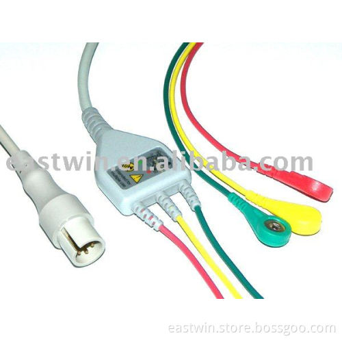 Compatible SPACELABS BURDICK patient cable with leadwires